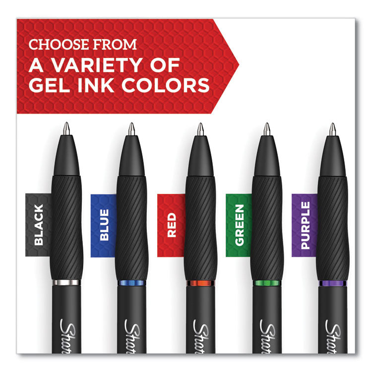 S-Gel High-Performance Gel Pen, Retractable, Medium 0.7 Mm, Blue Ink, Black Barrel, 4/pack