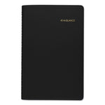 Daily Appointment Book with 15-Minute Appointments, One Day/Page: Mon to Sun, 8 x 5, Black Cover, 12-Month (Jan to Dec): 2025
