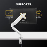 Fellowes Platinum Series Adjustable Monitor Arm, Up to 40" Monitor, White (8056201)