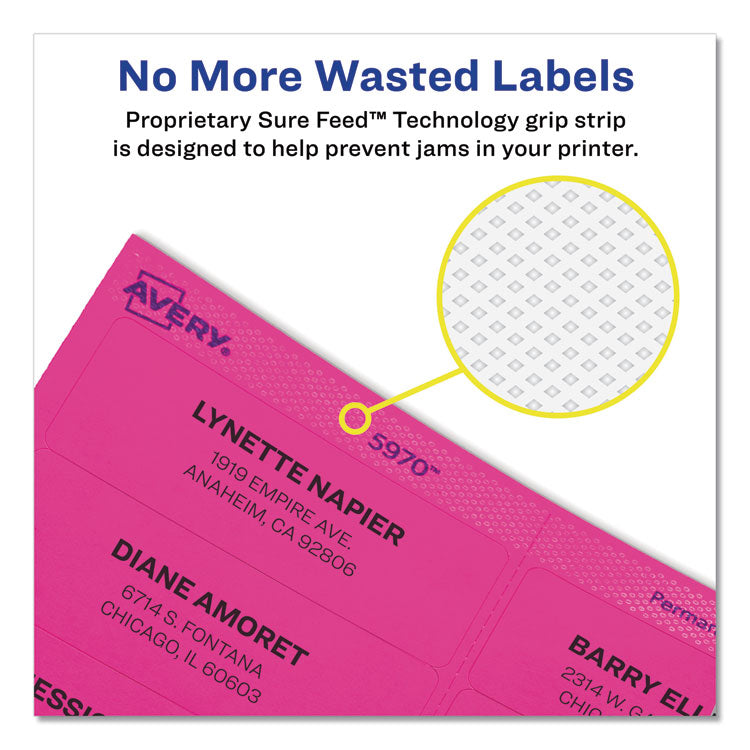High-Visibility Permanent Laser Id Labels, 2 X 4, Neon Assorted, 1000/box