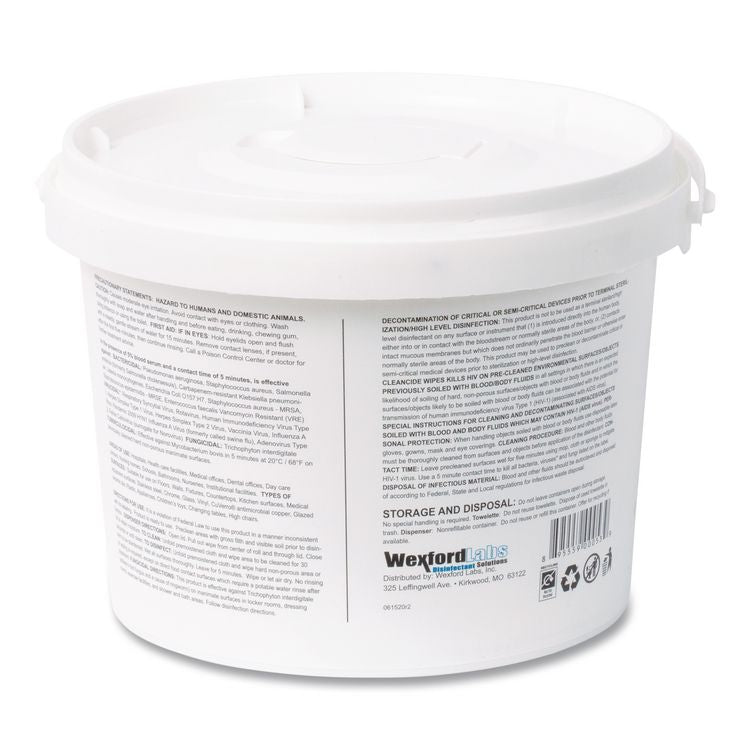 CleanCide Disinfecting Wipes, 1-Ply, 8 x 5.5, Fresh Scent, White, 400/Tub