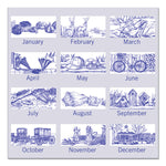 Illustrator's Edition Wall Calendar, Victorian Illustrations Artwork, 12 x 12, White/Blue Sheets, 12-Month (Jan to Dec): 2025