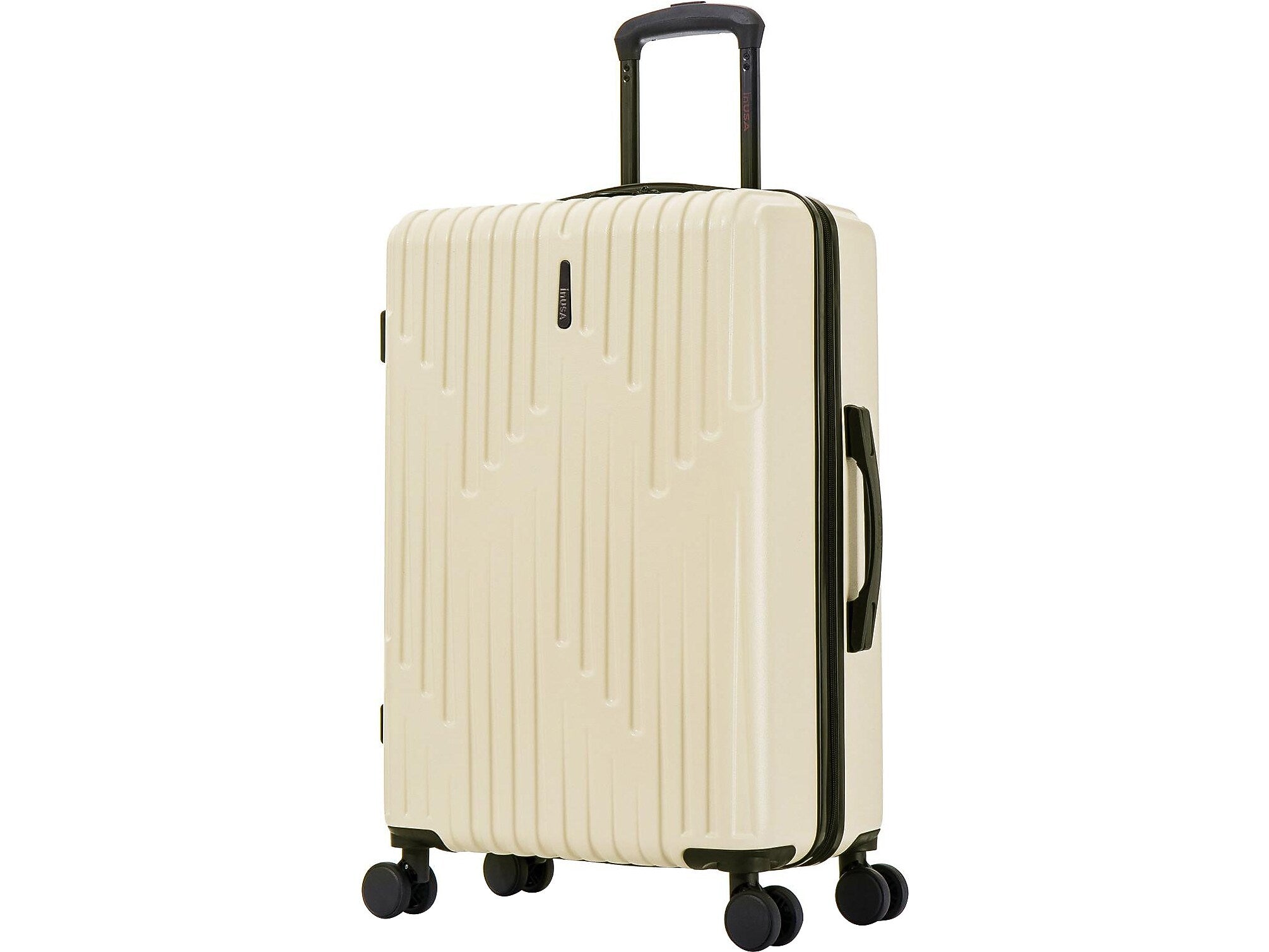 InUSA Drip 24" Hardside Suitcase, 4-Wheeled Spinner, TSA Checkpoint Friendly, Sand (IUDRI00M-SAN)