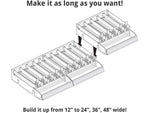 Azar 3.5" x 12" Pegboard 5-Compartment Cosmetic Tray with Tester Tray, Clear, 2/Pack (225840-TESTER-SHORT-2PK)