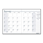 Recycled Ruled 14-Month Planner with Leatherette Cover, 10 x 7, Black Cover, 14-Month: Dec 2024 to Jan 2026