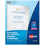 Avery Removable Plastic File Pocket, Diamond Clear, 10/Pack (AVE74404)