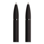 U Brands Monterey Soft Touch Ballpoint Pen, Retractable, Medium 1 mm, Black Ink, Midnight Barrel, 12/Pack