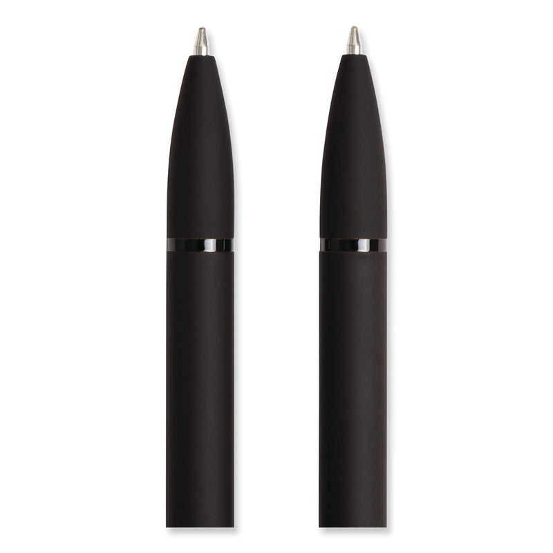 U Brands Monterey Soft Touch Ballpoint Pen, Retractable, Medium 1 mm, Black Ink, Midnight Barrel, 12/Pack