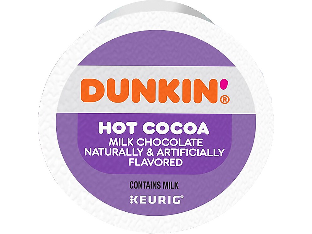 Dunkin' Milk Chocolate Hot Cocoa, Keurig® K-Cup® Pods, 22/Box, 4 Boxes/Carton (611247377215CT)
