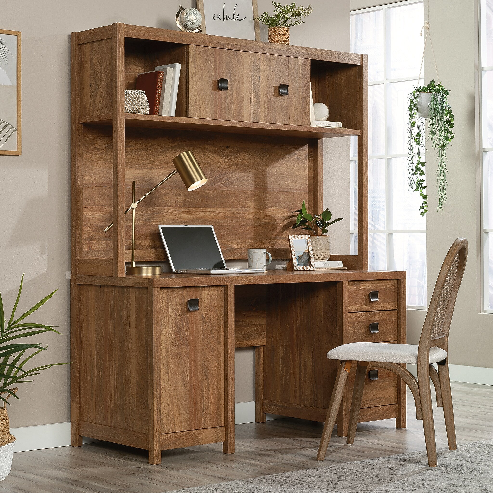 Sauder Cannery Bridge 60"W Desktop Hutch, Sindoori Mango (429511)