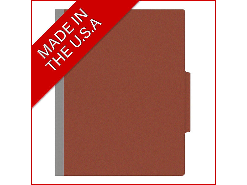 Medical Arts Press Pressboard Classification Folder, 2 Dividers, 2" Expansion, Letter Size, Red, 10/Box (DV-T42-26-3RED-PKT)