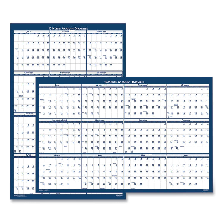 Academic Year Recycled Poster Style Reversible/Erasable Yearly Wall Calendar, 24 x 37, 12-Month (July to June): 2025 to 2026