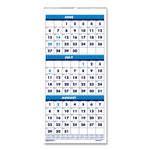 Academic Year Recycled Three-Month Format Wall Calendar, Vertical: 8 x 17, White Sheets, 14-Month: June 2025 to July 2026