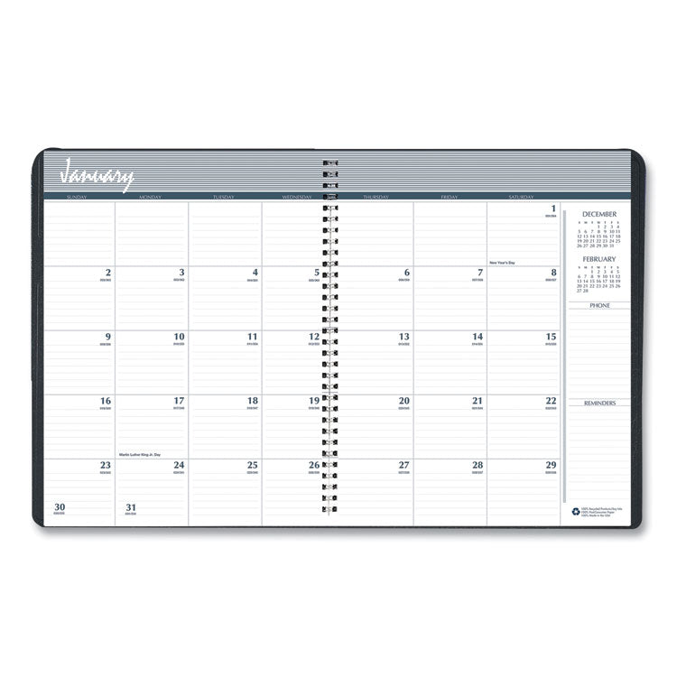Recycled Monthly 5-Year/62-Month Planner, 11 x 8.5, Black Cover, 62-Month: Dec 2024 to Jan 2030