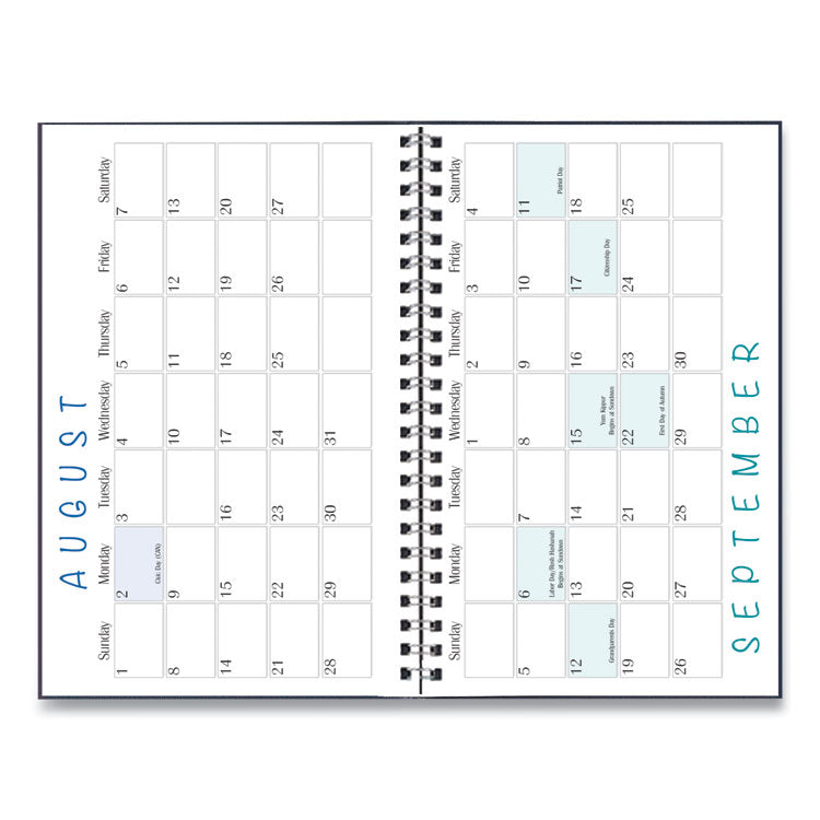 Recycled Academic Weekly/Monthly Appointment Planner, 8 x 5, Black Cover, 13-Month: Aug 2025 to Aug 2026