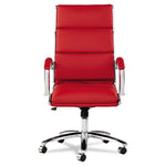Neratoli High-Back Swivel/Tilt Chair , Red Soft-Touch Leather , Chrome Frame