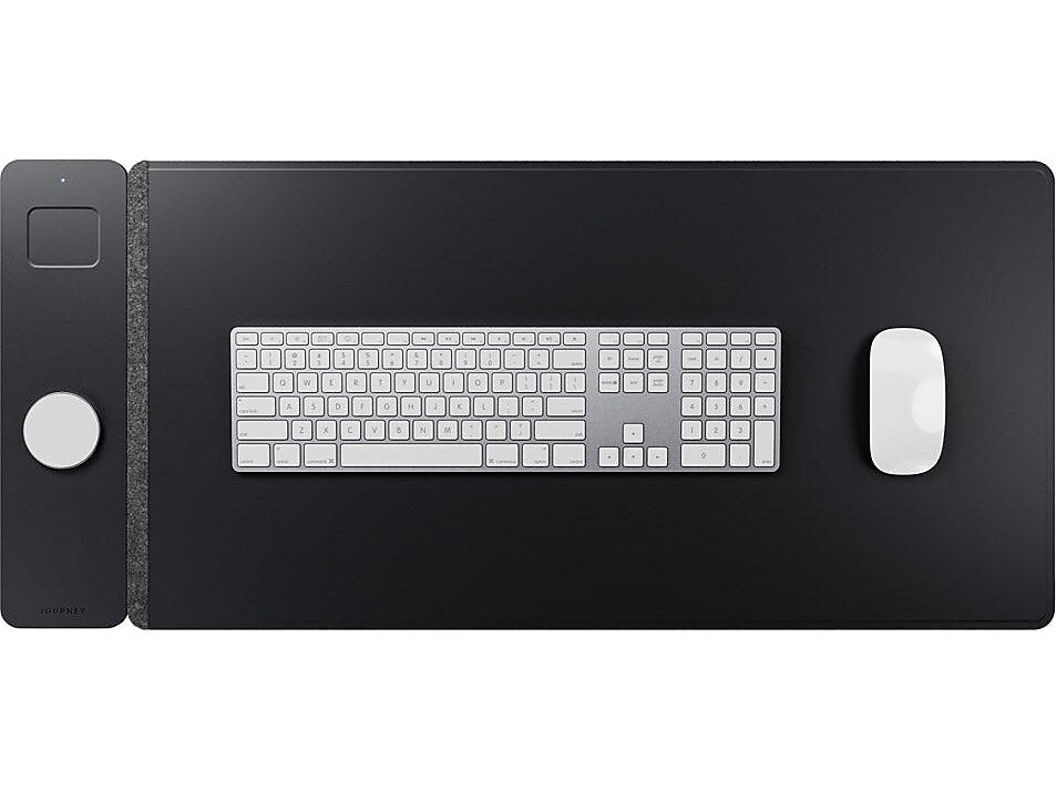 JOURNEY ALTI ULTRA Vegan Leather/Felt Desk Pad, 14.6" x 32.6", Midnight (JMSDMMN)