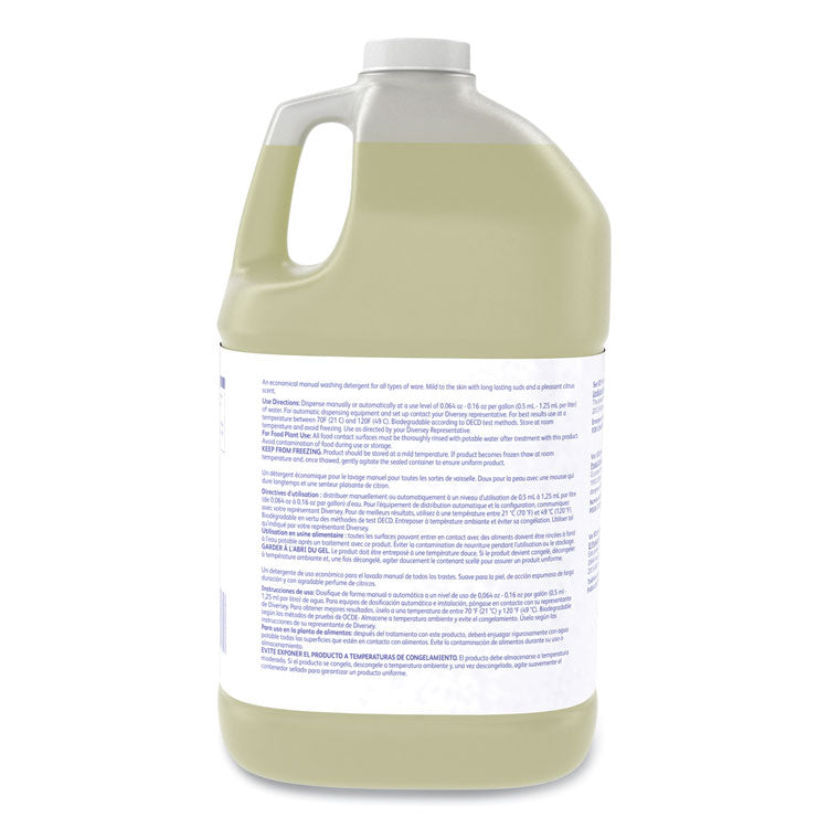 Suma Light D1.2 Hand Dishwashing Detergent, Citrus, 1 Gal Container, 4/carton