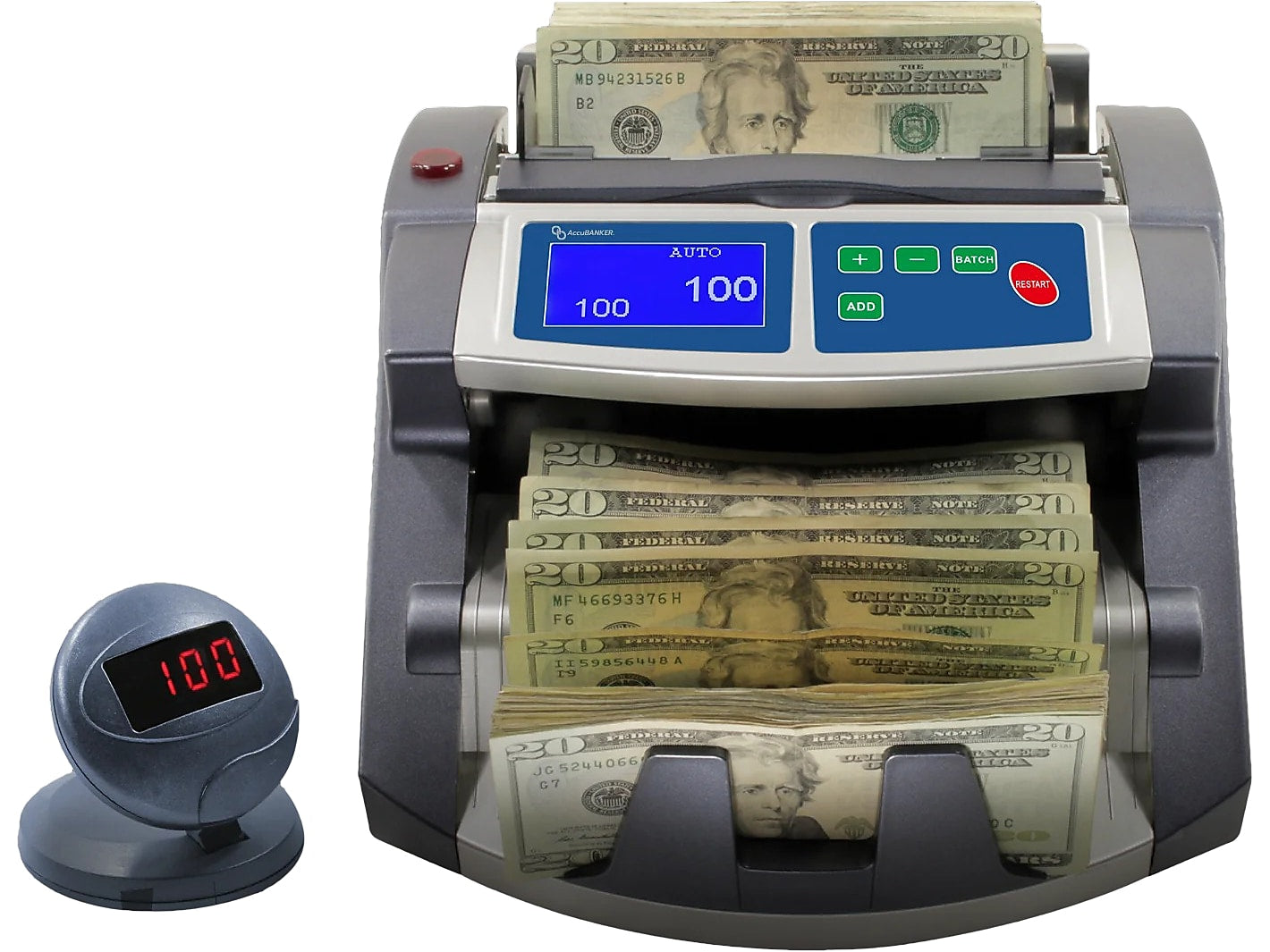 AccuBANKER Retail-Grade Bill Counter, Gray/White (AB1100)