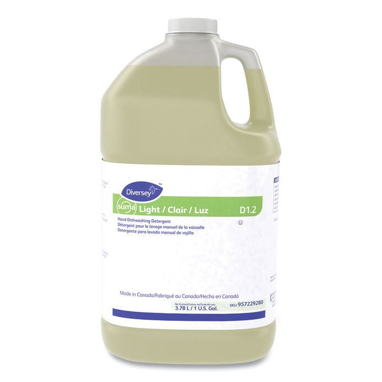 Suma Light D1.2 Hand Dishwashing Detergent, Citrus, 1 Gal Container, 4/carton