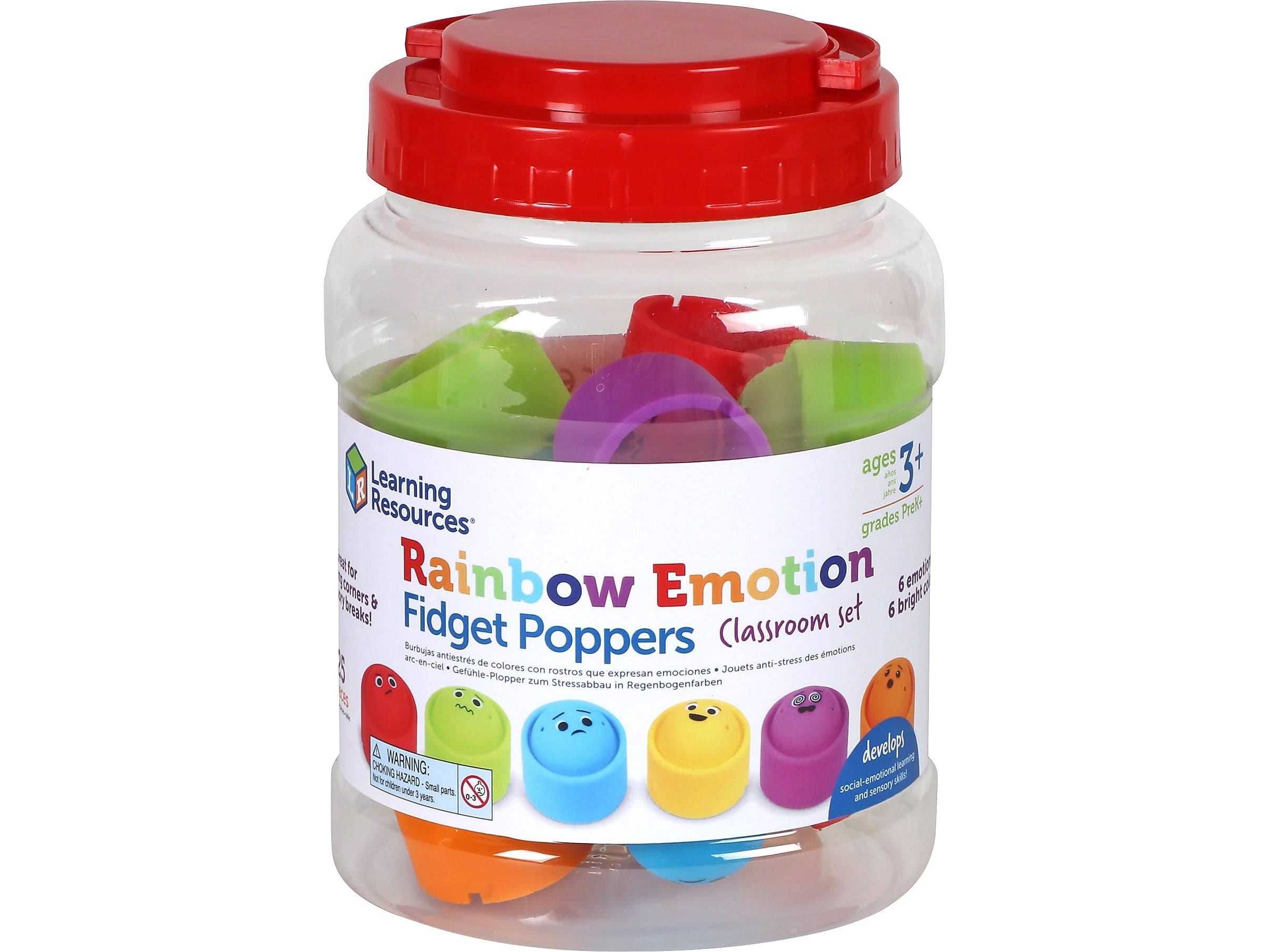 Learning Resources Rainbow Emotion Fidget Poppers Classroom Set (LER5572)