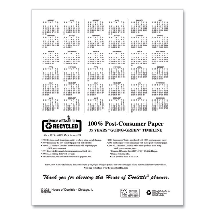 Recycled Meeting Note Planner, 11 x 8.5, Black Cover, 12-Month (Jan to Dec): 2025