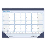 Recycled Contempo Desk Pad Calendar, 18.5 x 13, White/Blue Sheets, Blue Binding, Blue Corners, 12-Month (Jan to Dec): 2025