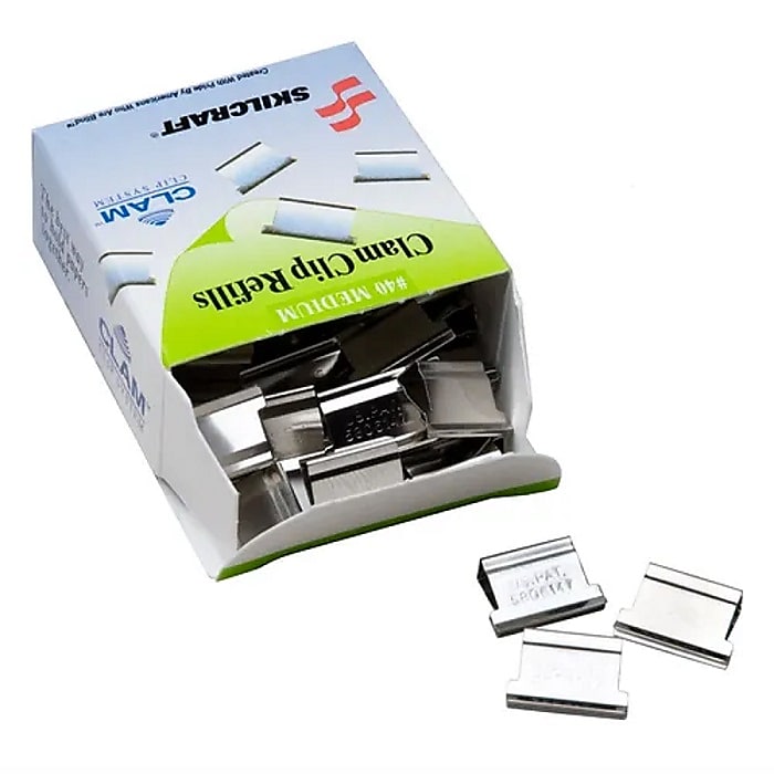 AbilityOne Skilcraft #40 Medium Clam Clips, Silver, 50/Box (NIB013174228)