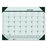 EcoTones Recycled Monthly Desk Pad Calendar, 22 x 17, Green-Tint/Woodland Green Sheets/Corners, 12-Month (Jan to Dec): 2025