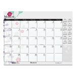 Recycled Desk Pad Calendar, Wild Flowers Artwork, 18.5 x 13, White Sheets, Black Binding/Corners,12-Month (Jan-Dec): 2025