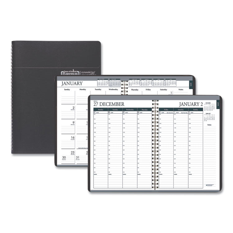 Recycled Monthly Weekly 7 Day Planner, 8.75 x 6.88, Black Cover, 12-Month (Jan to Dec): 2025