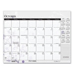 Recycled Desk Pad Calendar, Wild Flowers Artwork, 18.5 x 13, White Sheets, Black Binding/Corners,12-Month (Jan-Dec): 2025