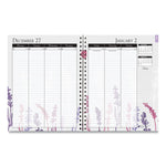 Recycled Wild Flower Weekly/Monthly Planner, Wild Flowers Artwork, 9 x 7, Gray/White/Purple Cover, 12-Month (Jan-Dec): 2025