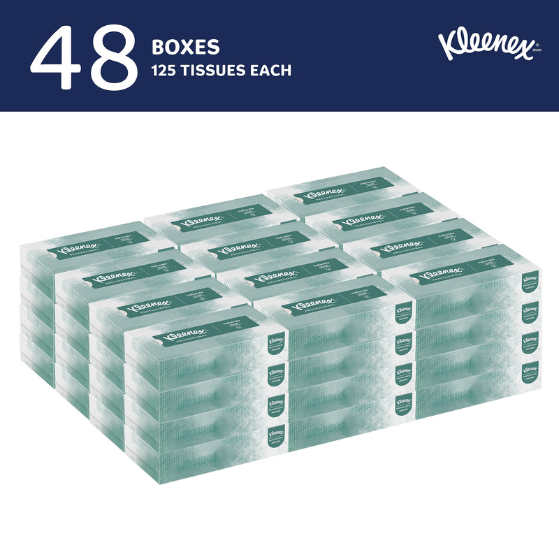 Kleenex Professional Naturals Standard Facial Tissue, 2-Ply, White, 125 Sheets/Box, 48 Boxes/Case (21601)