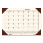EcoTones Recycled Academic Desk Pad Calendar, 18.5 x 13, Cream Sheets, Brown Corners, 12-Month (Aug to July): 2025 to 2026