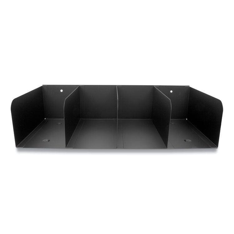 Trays, 4 Compartments, 16 X 8 X 4, Heavy Gauge Steel, Black