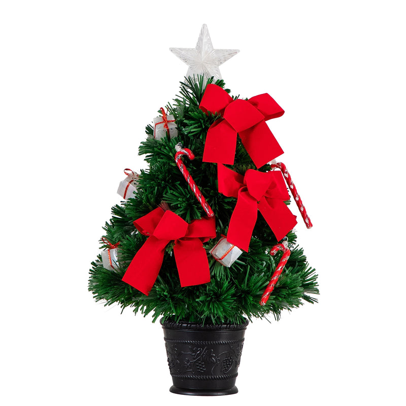 Nearly Natural 24-in Pre-Lit Fiber Optic Classic Star Topped Artificial Christmas Tree with Decorative Planter (T4751)