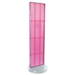 Azar Displays 60”H x16”W Two-Sided Pegboard Floor Display w/ C-Channel Sides on Revolving Round Studio Base, Pink (700788-PNK)