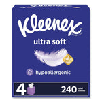 Kleenex Ultra Soft Facial Tissue, 3-Ply, 60 Tissues/Box, 4 Boxes/Pack, 12 Packs/Carton (54308)
