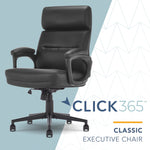 Click365 Classic Ergonomic Bonded Leather Swivel Executive Chair, Black (CCHR10022B)