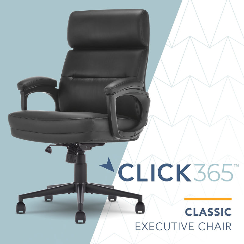 Click365 Classic Ergonomic Bonded Leather Swivel Executive Chair, Black (CCHR10022B)