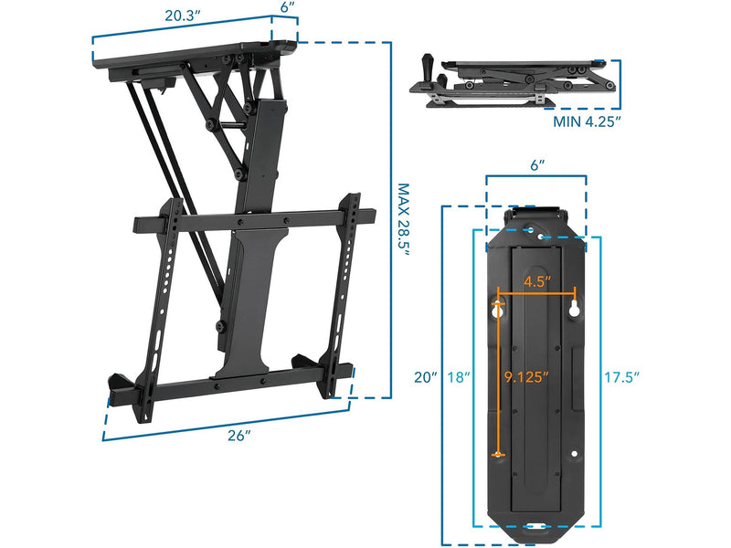 Mount-It! Full-Motion Motorized Ceiling TV Mount, 77 Lbs. Max. (MI-4224)