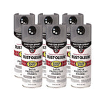 Rust-Oleum Stops Rust 5-in-1 Spray Paint, Satin Coastal Gray, 12 oz., 6/Carton (376872)