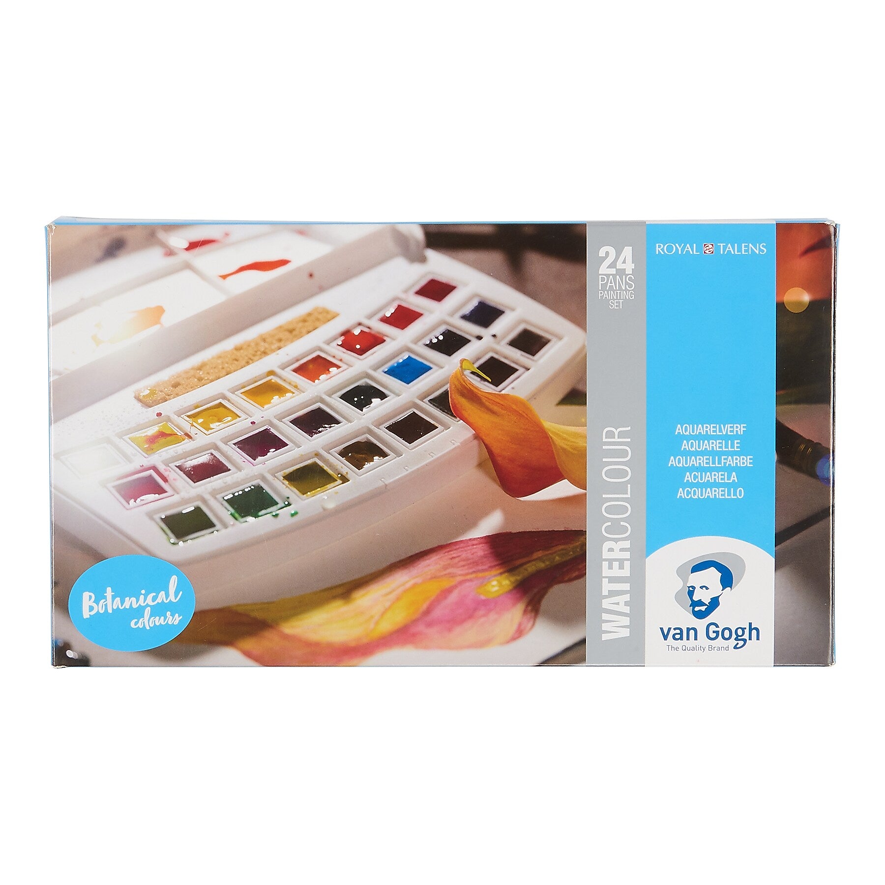 Van Gogh Watercolor Plastic Pocket Box, 24 Assorted Colors(VNG20808623)