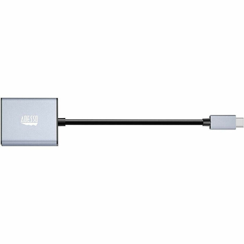 Adesso CyberHub 5030 USB-C to Display Port Digital Audio/Video Adapter, Male to Female, Black/Silver (AUH-5030)