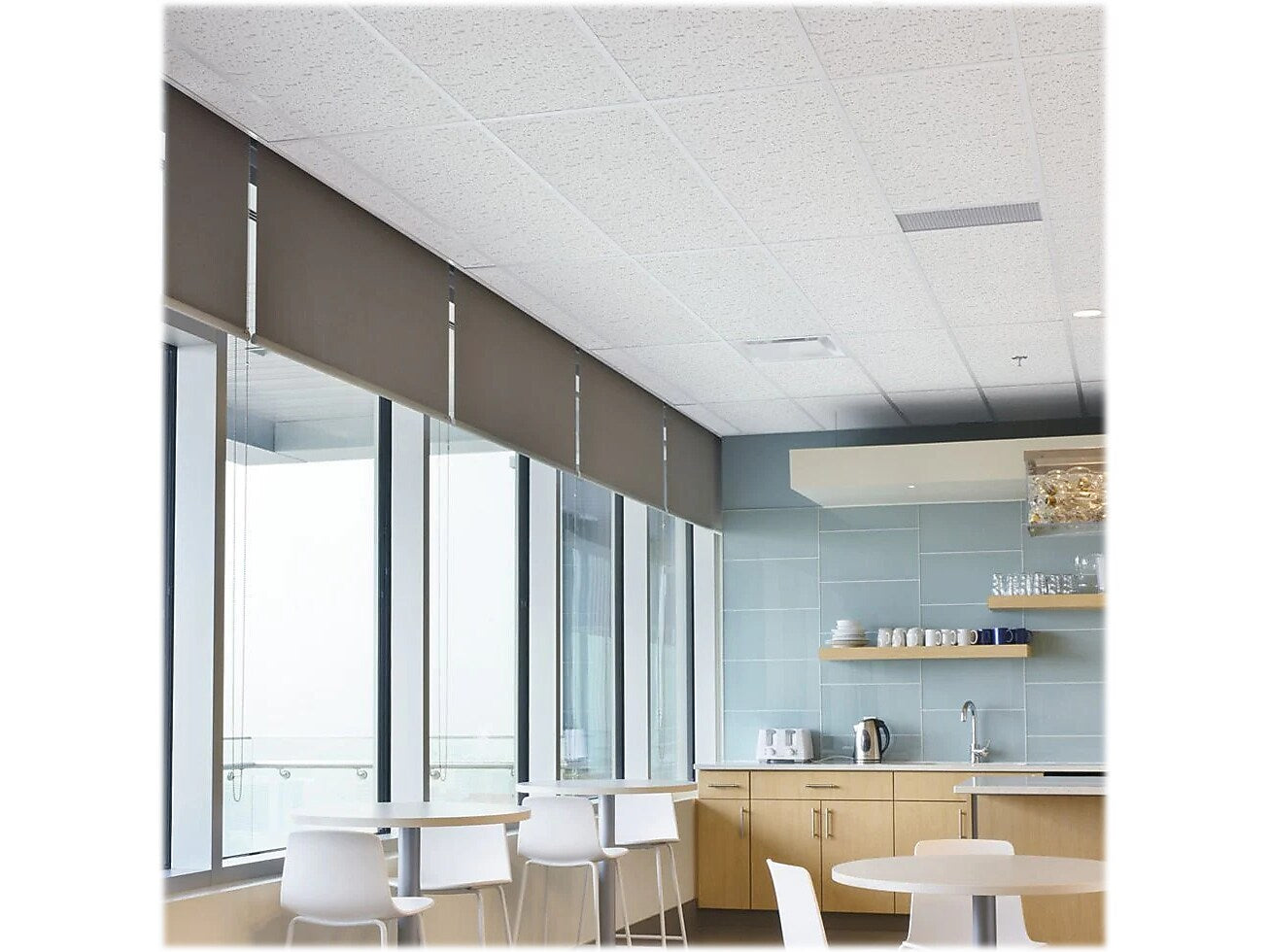 Armstrong FISSURED Angled Tegular Edge Ceiling Tile, 24" x 24", White, 12/Carton (BP815A)