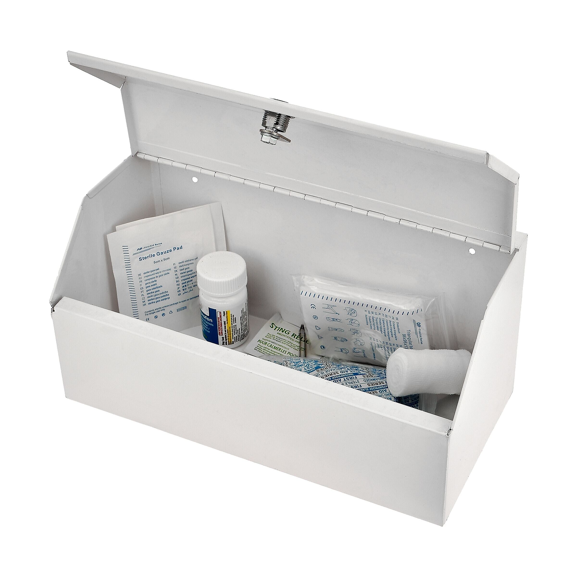 Viva Comfort Steel Secure Surface-Mount Medicine Medical Cabinet, 0.2 cu. ft., White, (ADI999-05-WHI-MK)