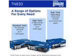 Brother TN830 Standard Yield Black Toner Cartridge, print up to 1,200 pages