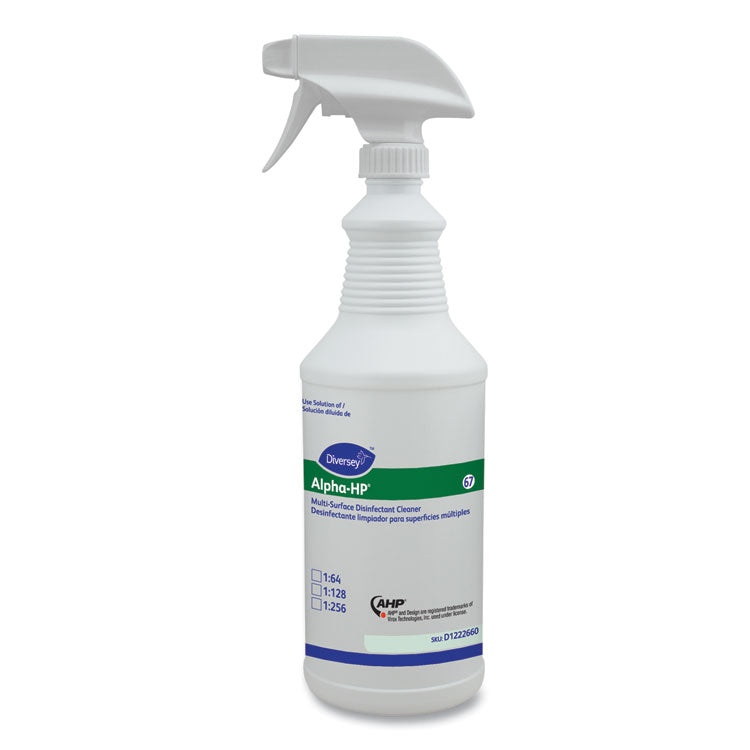 Alpha-Hp Multi-Surface Disinfectant Cleaner Spray Bottle, 32 Oz, White, 12/carton