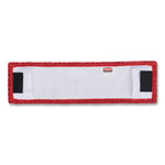Adaptable Flat Mop Pads, Microfiber, 19.5 X 5.5, Red, 12/carton